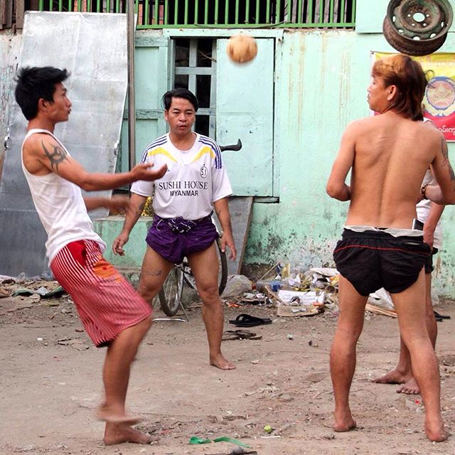 Chinlone is the national sport of Myanmar and often played with a ball made from handwoven rattan. A typical sight in Yangon is groups of young men in the late afternoon playing together after work. This group near where I was staying seemed made up of taxi drivers, tea shop patrons and locals. It was always lovely to return home and find them playing in the lane way....#guardiantravelsnaps #bbctravel #lonelyplanet #lonelyplanetmyanmar #myanmar #yangon #chinlone #wanderlust #explore #travelphotography #visitedplanet #ilovemyanmar #worldtraveller #traveleverywhere #exploretheworld #traveltheworld #opentheworld #instatravel #fromwhereyoudratherbe #wonderful_places #beyourbucketlist #betheadventure #lonelyplanettraveller #natgeotravel #igtravel - from Instagram